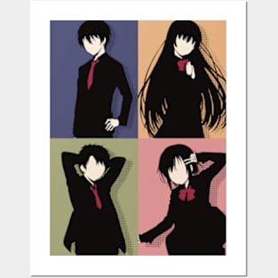 Angel Next Door Or Otonari No Tenshi All Anime Main Characters In Minimalist Retro Pop Art : Mahiru, Amane, Itsuki, And Chitose Posters and Art